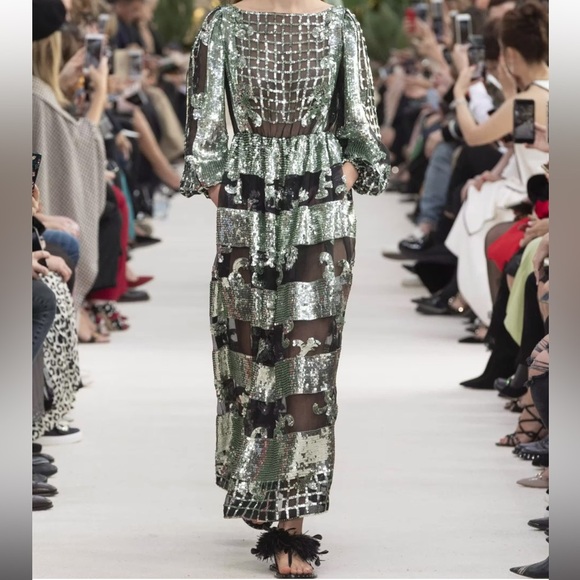 Valentino Garavani Couture Runway Black Feathered Sandals studded rockstud 39 - Picture 5 of 13